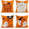 Funda de Almohada Fantasma Naranja Hallowen en Lino