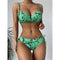 Bikini Triángulo Estampado Serpiente con Fruncido Levantador