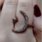 European and American fashion jewelry with zircon stars and moon rings Rose Dorado