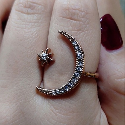 Anillos de Moda Europeos y Americanos con Estrellas y Luna de Circonia - Image 7