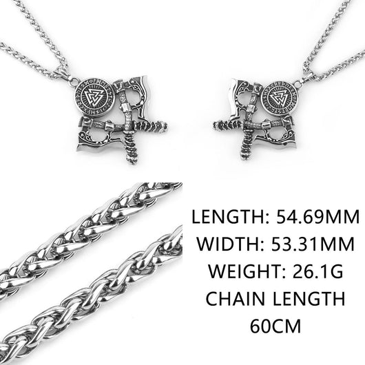 Collar Colgante Hacha Doble en Acero Inoxidable para Hombre - Image 7