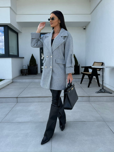 Abrigo de Lana con Cuello H Elegante para Desplazamientos Diarios - Image 18