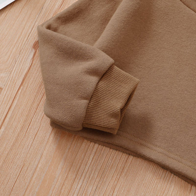 Conjunto Otoñal: Sudadera con Capucha de Manga Larga + Falda Corta Color Sólido - Image 11