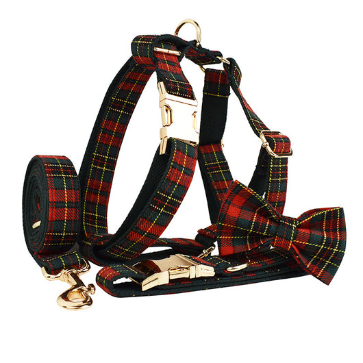 Collar y Correa para Perro a Cuadros Navideño con Fondo Verde - Image 10