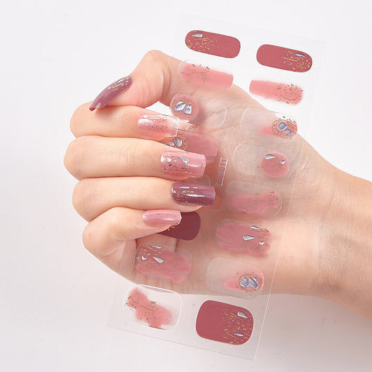 Stickers de Uñas Efecto Ojo de Gato con Detalles Dorados