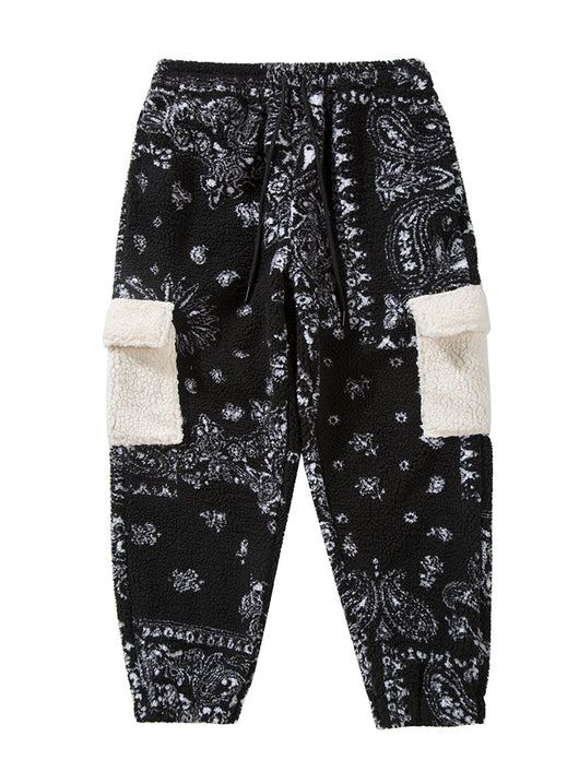 Pantalones Casuales Hombre Bolsillos Forro Lana Cordón Ajustable Corte Holgado - Image 11