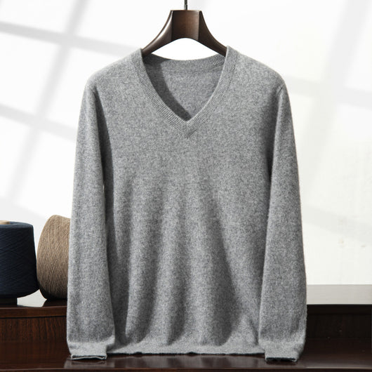 Suéter Minimalista Cuello en V para Hombre - Image 8