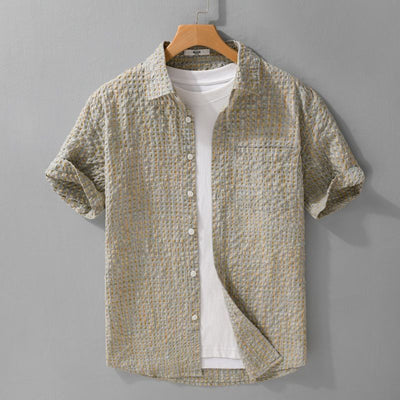 Camisa Cuadrillé Suelta Ligera para Hombre - Estilo Verano Moderno - Image 2