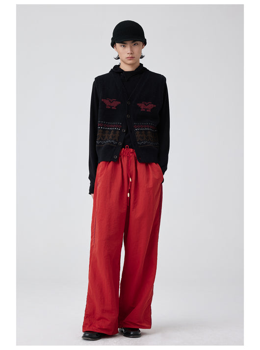 Pantalones Anchos de Talle Alto con Pliegues en Nylon - Image 16