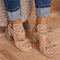 Sandalias de Tacón Tallado con Calados Decorativos