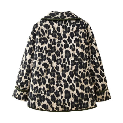 Abrigo Suelto de Piel de Cordero Estampado Leopardo - Image 13