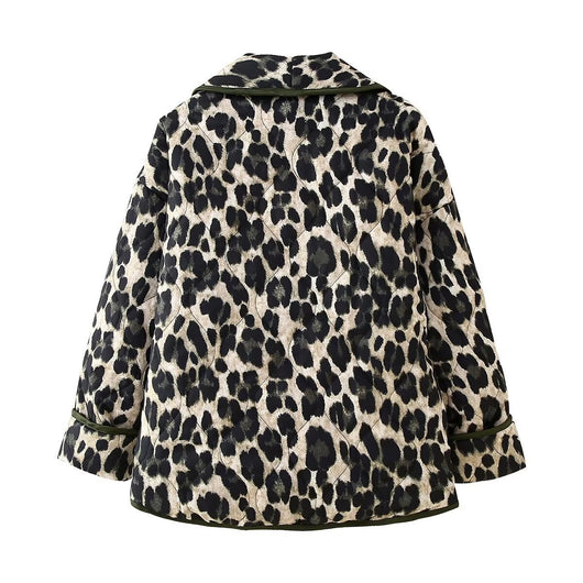 Abrigo Suelto de Piel de Cordero Estampado Leopardo - Image 13