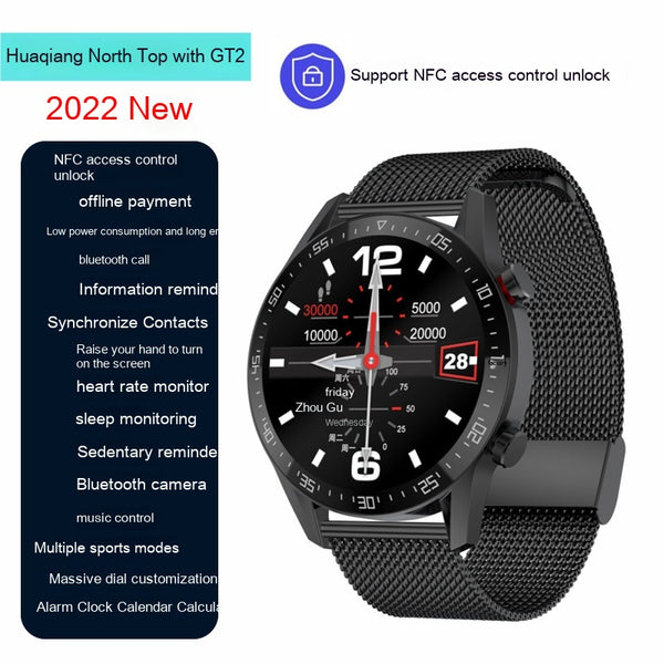 Reloj Inteligente GT2 con NFC, Control de Acceso y Llamadas Bluetooth