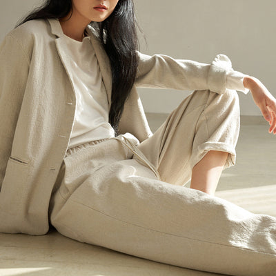 Chaqueta Casual de Algodón y Lino Reforzada para Mujer - Image 12