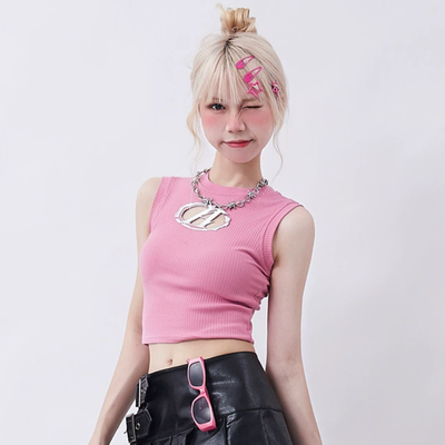 Camiseta Escotada Rosa para Mujer - Estilo Verano