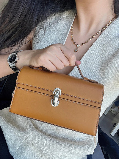 Bolso de Ante de Un Solo Asa - Cartera Cuadrada Compacta - Image 10