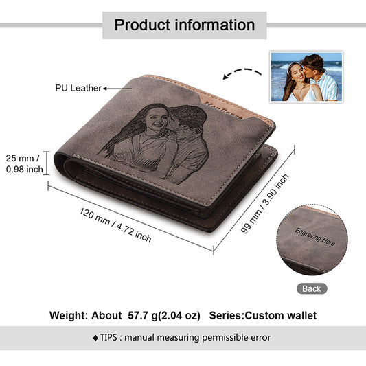 Billetera Personalizada con Grabado de Foto - Regalo Perfecto para Papá - Image 2