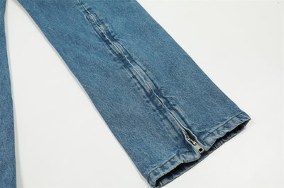 Jeans Hip-hop con Pentagrama y Cierre Lateral para Hombre - Image 25
