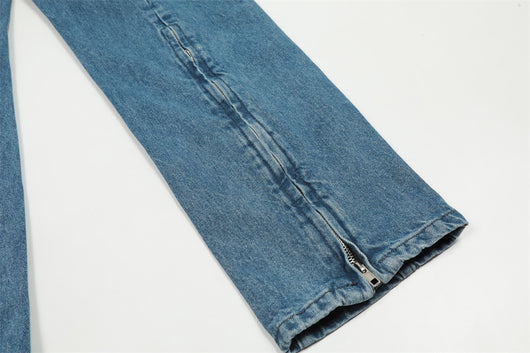 Jeans Hip-hop con Pentagrama y Cierre Lateral para Hombre - Image 25
