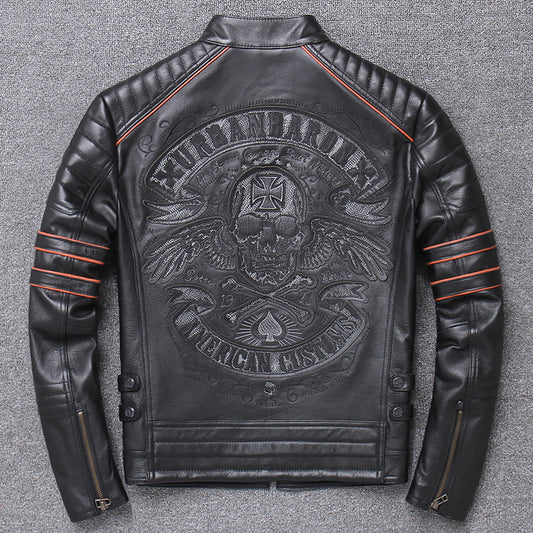 Chaqueta de Cuero Genuino Harley para Motociclista - Ajuste Slim Fit - Image 2