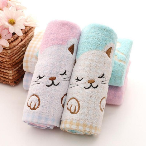 Toalla de Mano Gatito Adorable de Algodón