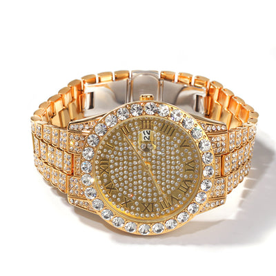 Reloj de Cuarzo Resistente al Agua con Diamantes Completos - Image 16