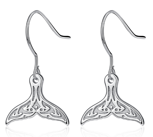 Aretes de Plata Colita de Ballena 925