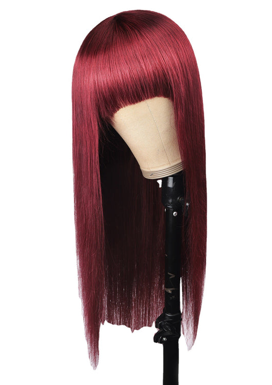 Peluca de Cabello Natural Liso Qi Liuhai - Cabellera Completa - Image 5