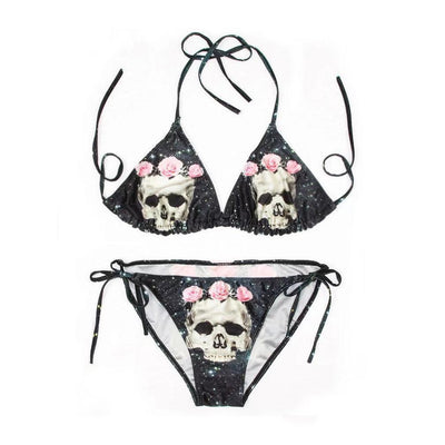 Bikini Dividido Calavera y Cielo Estrellado para Mujer - Image 5