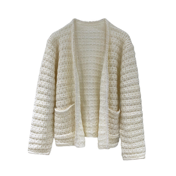 Cardigan de Mujer con Perlas Decorativas