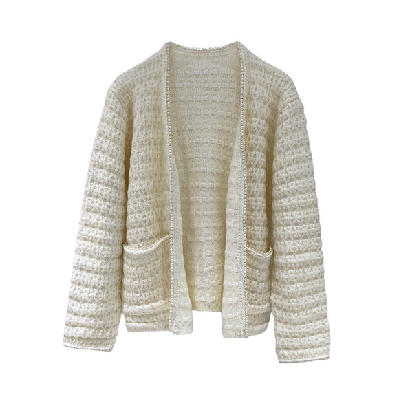 Cardigan de Mujer con Perlas Decorativas