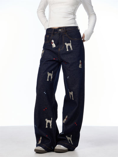 Pantalones Jeans Anchos con Estampado Animal Print - Loose Fit Casual para Mujer - Image 19