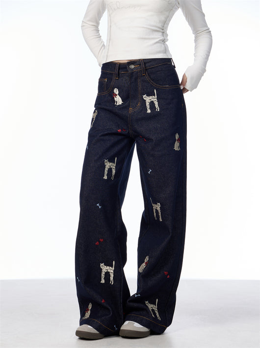 Pantalones Jeans Anchos con Estampado Animal Print - Loose Fit Casual para Mujer - Image 19