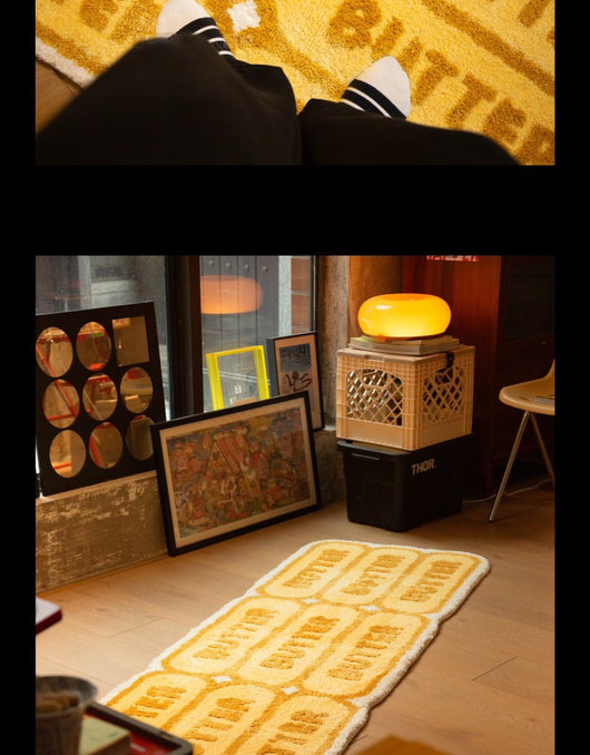 Alfombra Moderna de Felpa para Dormitorio con Letras en Relieve - Image 17