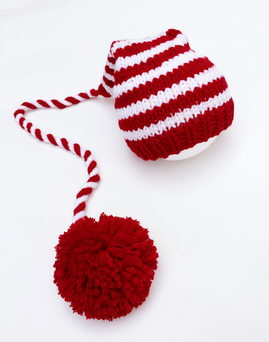 Gorro Tejido a Mano para Recién Nacido con Cola Larga - Image 5