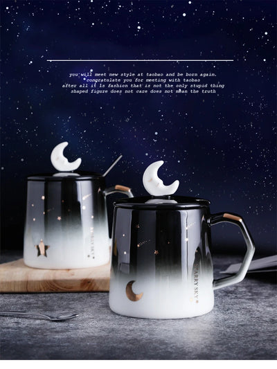 Taza de Cerámica Cielo Estrellado con Tapa y Cuchara - Image 17