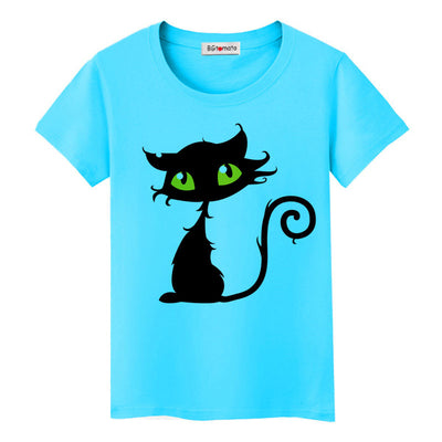 Playera Gráfica de Gato Negro - Diseño Cartoon para Amantes de Gatos - Image 12