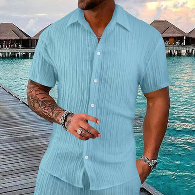 Camisa Polo Manga Corta Lisa Suelta para Hombre - Casual y Cómoda - Image 33