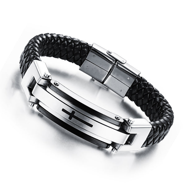 Pulsera de Acero Inoxidable con Cruz - Image 6