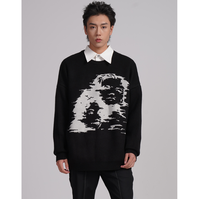 Suéter Pullover Oversized de Jacquard Grueso para Hombre - Image 15