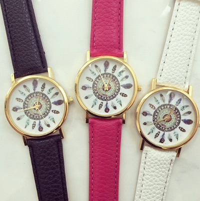 Reloj de Moda con Diseño de Pluma de Pavo Real Indio - Image 6