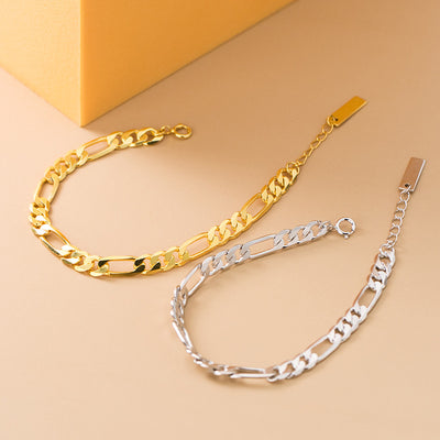 Pulsera de Plata Eslabones con Cierre de Seguridad S925