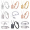 Conjunto de Joyas para Pareja de Acero de Titanio - Pulsera de Candado y Collar de Llave