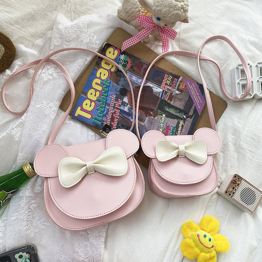 Mochila Infantil Estilo Soft Girl con Moño - Bolsa PU Compacta para Niñas