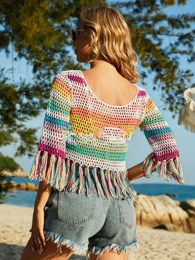 Blusa de Playa Bikini con Paneles y Recortes - Image 4