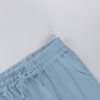 Pantalones de Playa para Hombre en Algodón y Lino con Cintura Elástica - Image 23