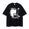 Camiseta Oversized de Algodón para Hombre con Estampado Gótico Punk