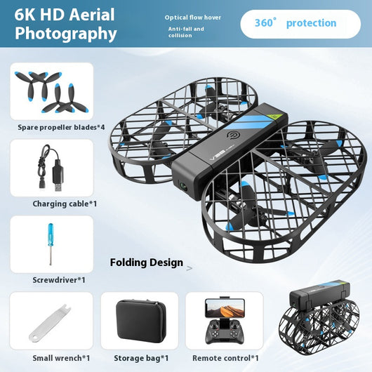 Dron Plegable V38 con Protección de Malla para Fotografía Aérea - Image 7
