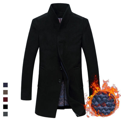 Abrigo Trinchera de Lana para Hombre - Estilo Casual Sofisticado - Image 16