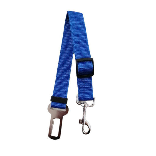 Brown nylon pet car safety belt with adjustable strap, metal seatbelt buckle, and swivel snap hook. - Image 22